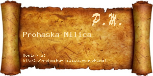 Prohaska Milica névjegykártya